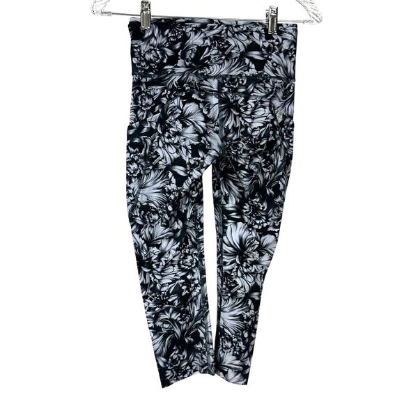 Lululemon Fast & Free Crop II Nulux 19" Night Ice Grey Black Women's Size 4 EUC - Picture 6 of 11